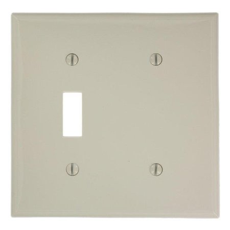 EZGENERATION 4.56 x 0.22 x 4.5 in. Light Almond 2-Gang Standard Size of Toggle & Blank Wall Plate; White EZ771976
